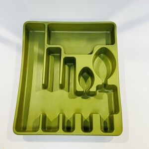 Vintage Rubbermaid Silverware‎ Flatware Utensil Holder Tray 2922 Avocado Green